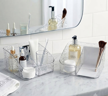 Elegant Multi-Compartment Clear Acrylic Makeup & Vanity Storage image 4