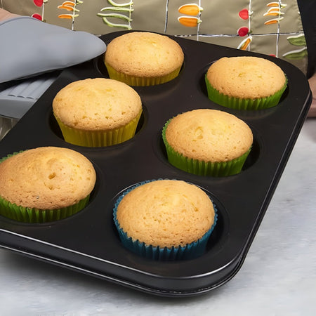 Professional Non-Stick 6-Cup Muffin Pan – Durable Carbon Steel Baking Tray for Cupcakes and Muffins image 4