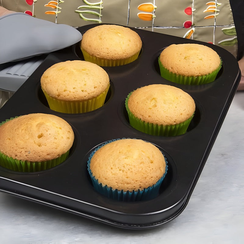 Professional Non-Stick 6-Cup Muffin Pan – Durable Carbon Steel Baking Tray for Cupcakes and Muffins image 4