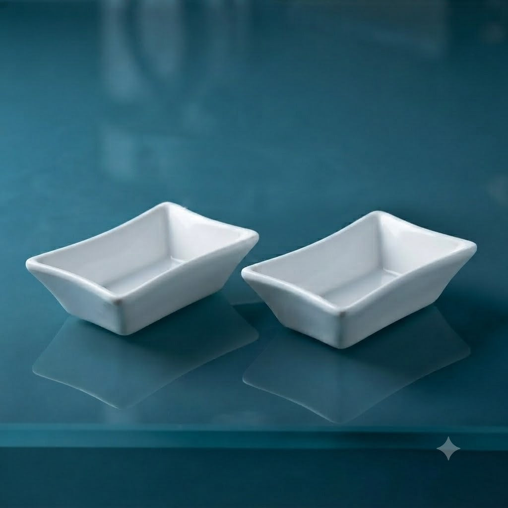 Elegant Rectangular Sauce & Spice Serving Dishes (Set of 2) image 2