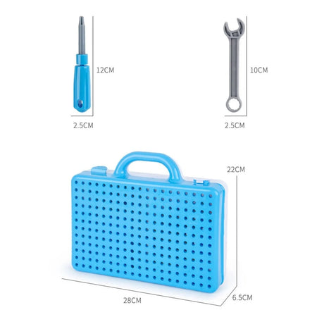 DIY Assembling Screw Blocks Toy Toolbox Electric Drill Screwdriver Assembled Toy Kit 249 Pcs