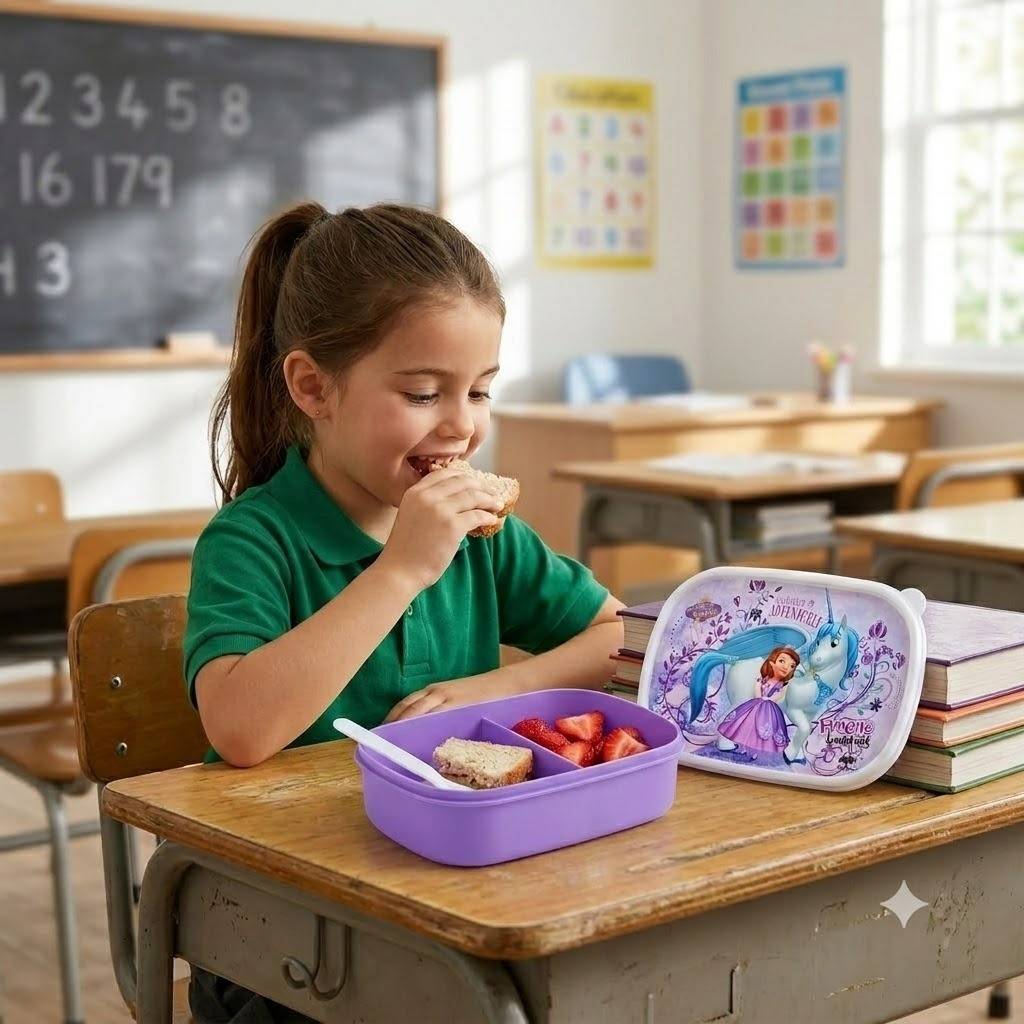 FunBite Divided Kids’ Lunch Box with Secure Lid & Utensil image 7