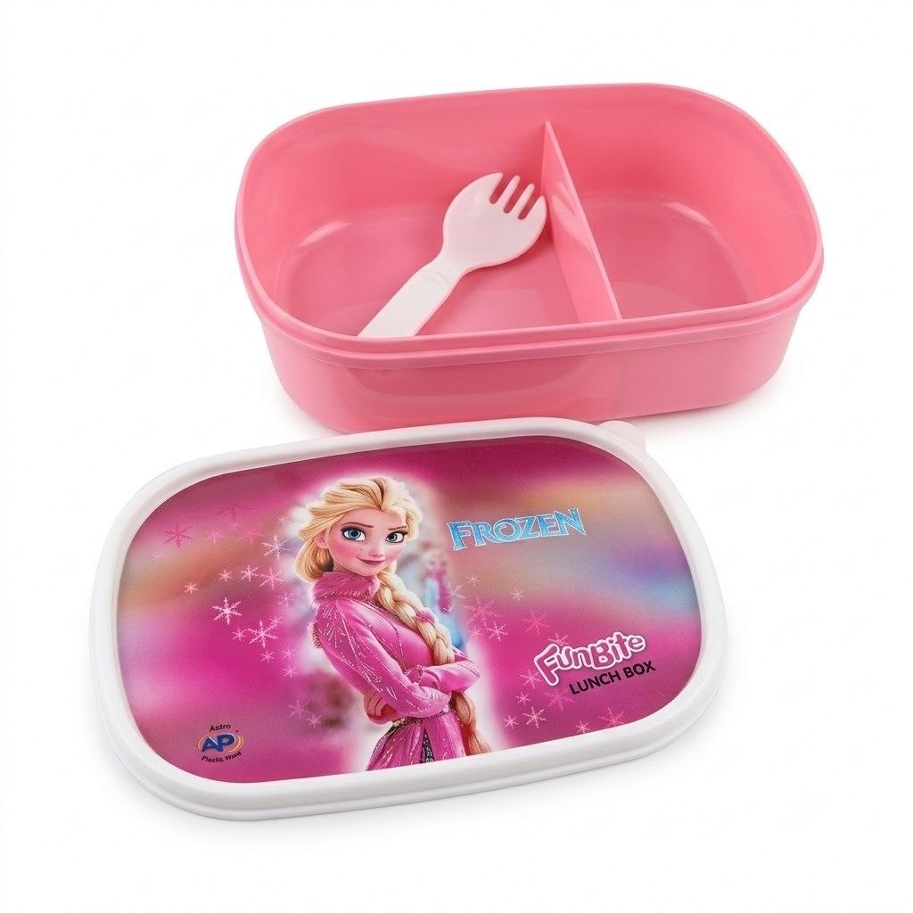FunBite Divided Kids’ Lunch Box with Secure Lid & Utensil main image