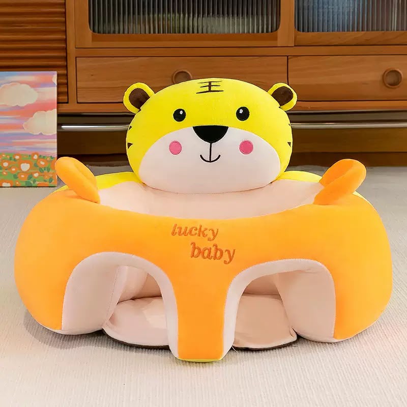 Cute Cartoon Animal Shaped Baby Learn to Sit Yellow Lion