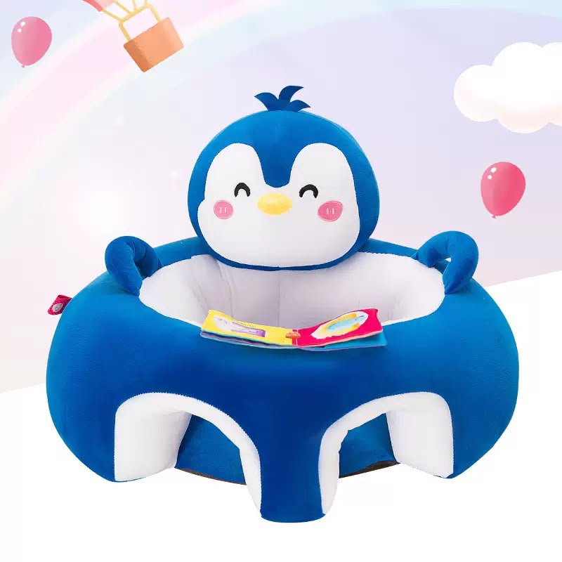 Cute Cartoon Animal Shaped Baby Learn to Sit Sofa Seat Penguin