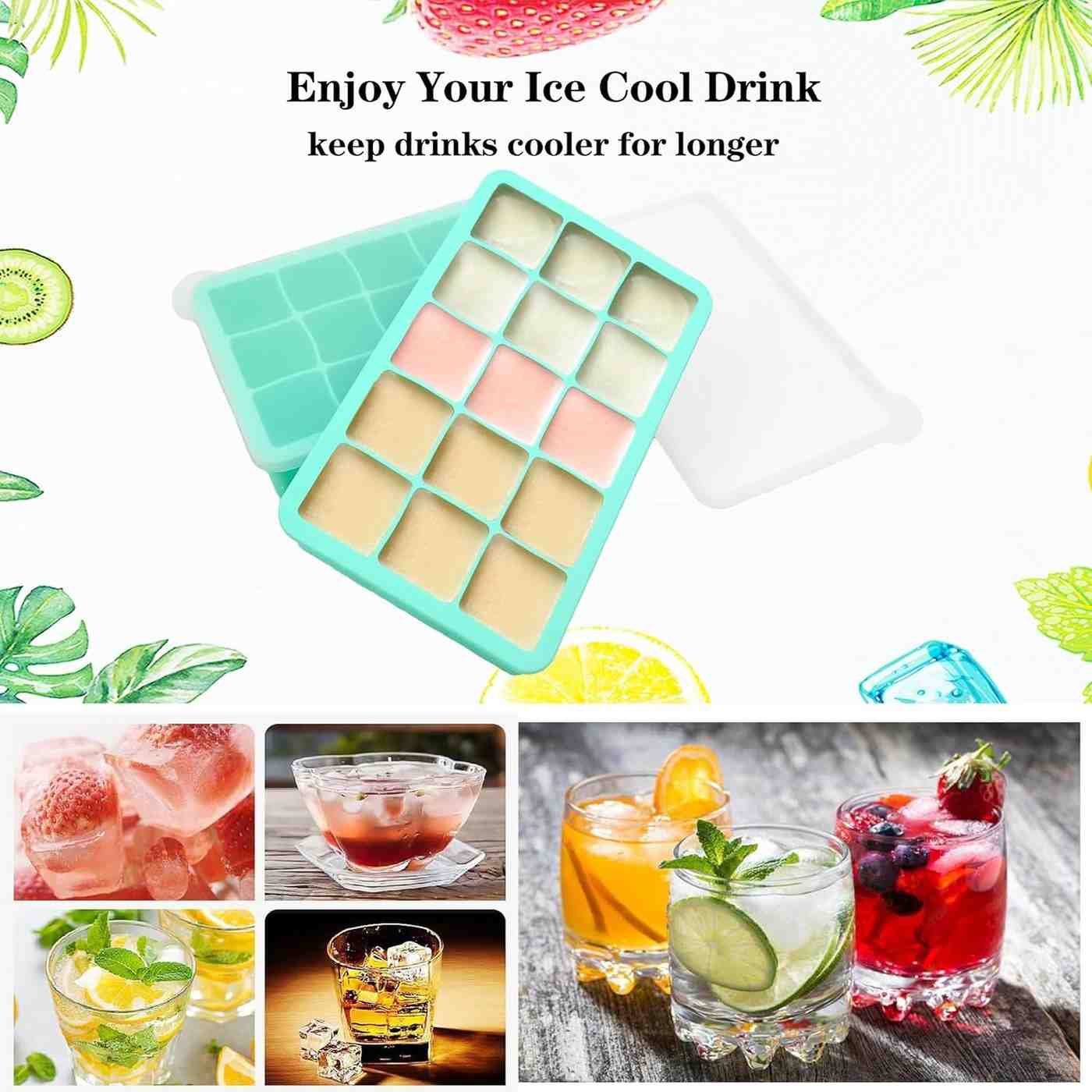 15-Hole Flexible Silicone Ice Cube Tray – Perfect for Infused Ice & Frozen Treats image 3