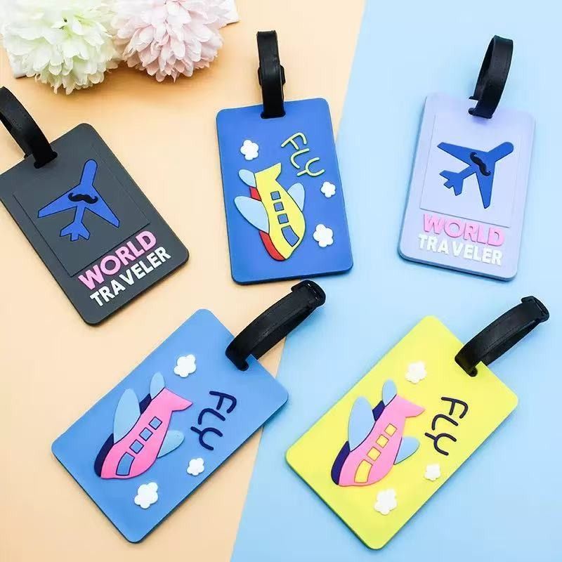 1pc Colorful Flexible PVC Travel ID Labels Name Card Holder, Secure Suitcase Luggage Tags main image