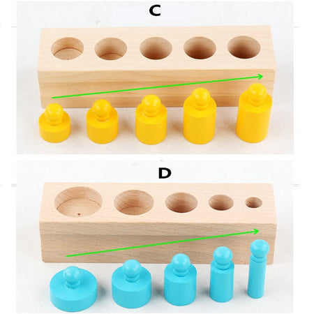 Wooden Montessori Knobbed Cylinders