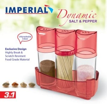 Imperial Dynamic Salt & Pepper Condiment & Spice Rack 3 in 1/ Masala box image 3