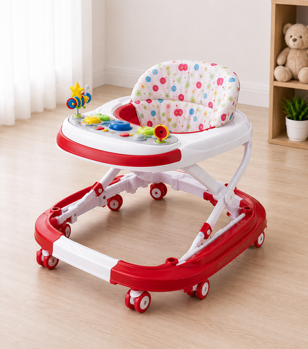 Baby Walker With Activity Tray - Red