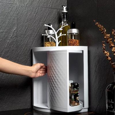 Emsa 360° Rotating Corner Bathroom Shelf – Wall-Mounted Storage Organizer image 2