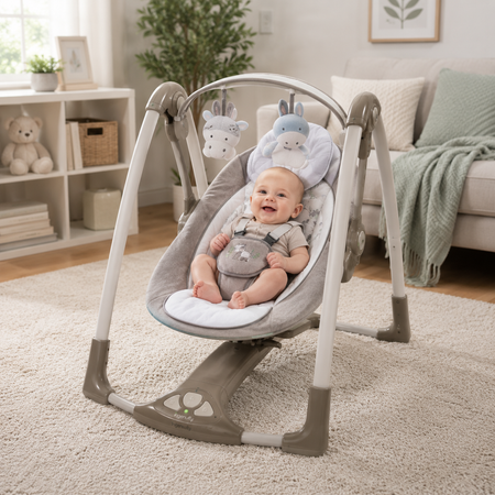 Ingenuity Convert Me Swing Seat Portable Baby Swing - Light Brown