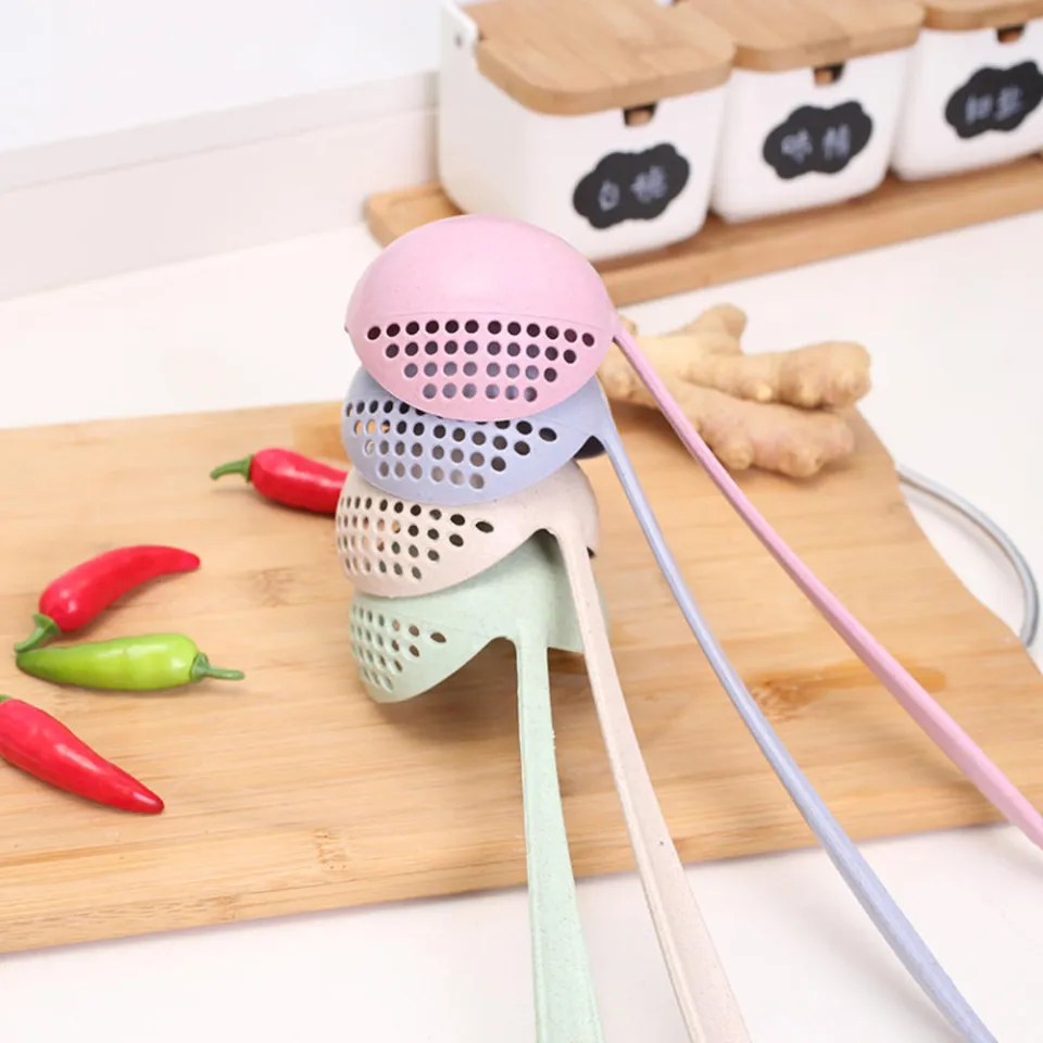 2 in 1 Spoon Strainer Long Handle Soup Spoons Cute Tableware image 2