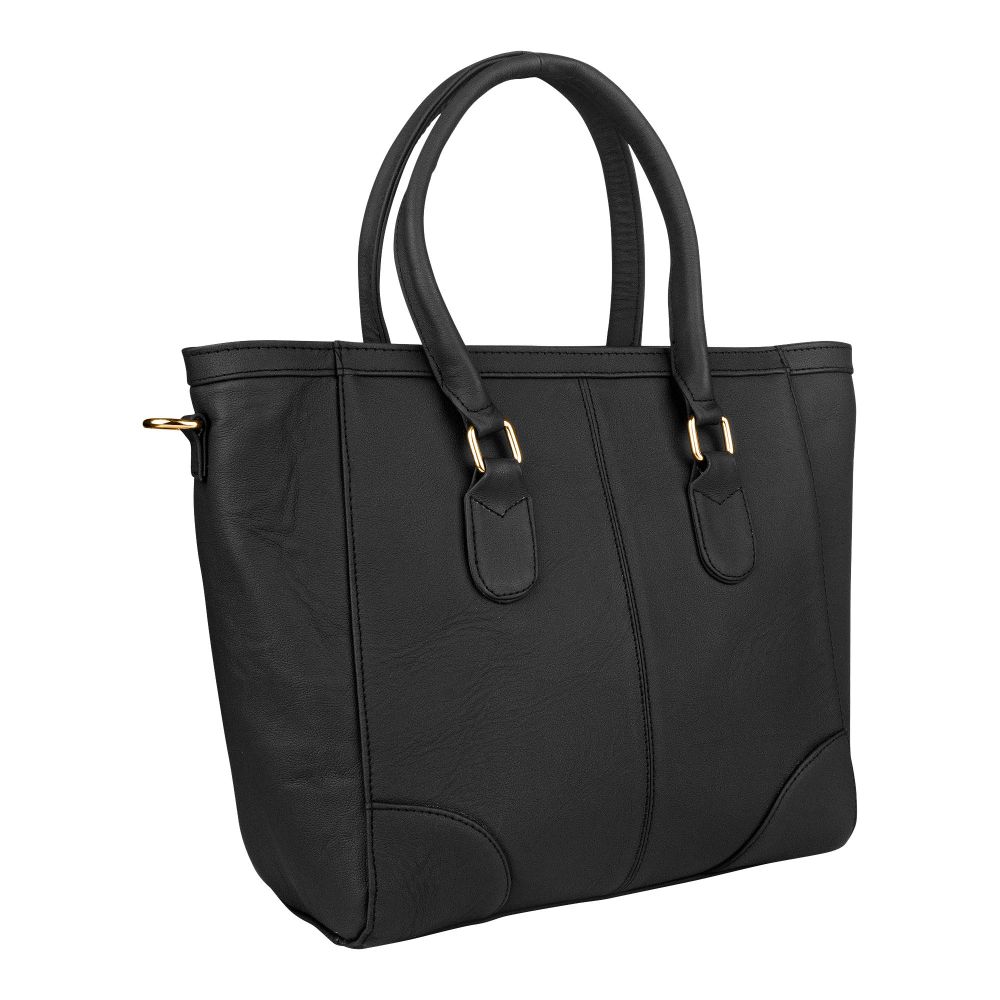 Basix Ladies Hand Bag, Black - Image 3