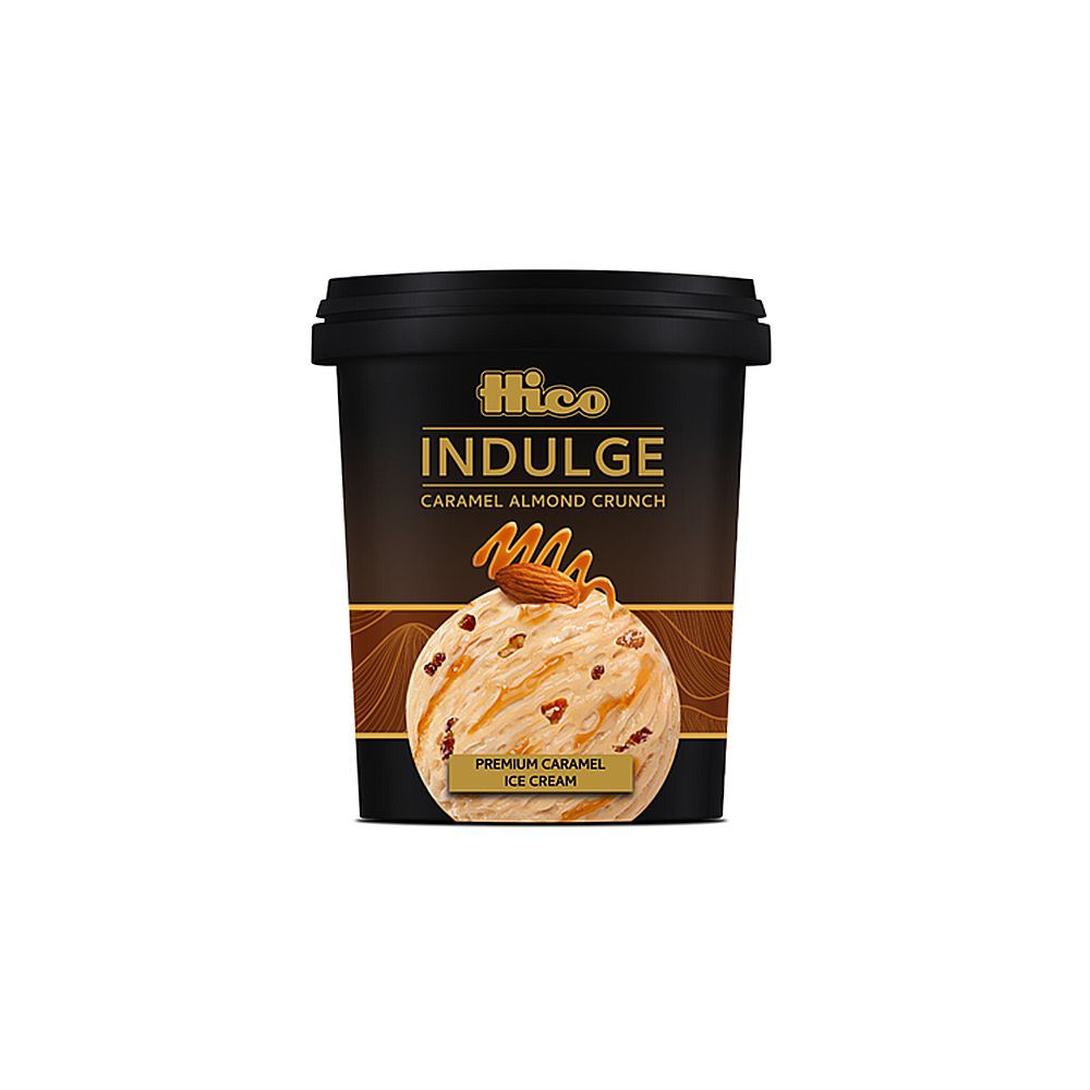 Hico Indulge Caramel Almond Crunch Ice Cream Family Pack, 500ml - Main Image