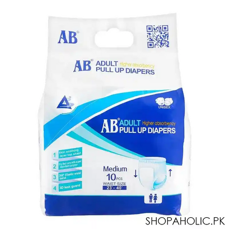 ab adult pull up diaper, 23 inches   40 inches, medium, 10 pack main image