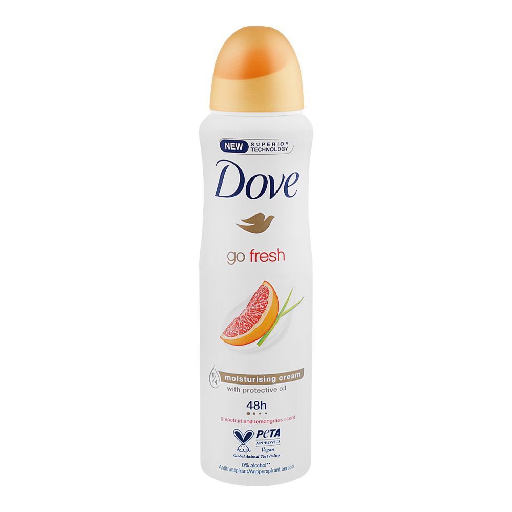 Dove Go Fresh Grapefruit & Lemon Grass Scent Anti-Prespirant Deodorant Spray, 150ml - Main Image