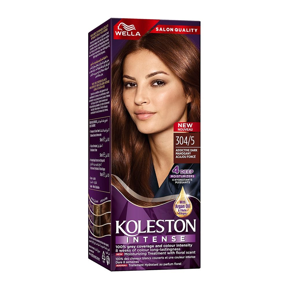 Wella Koleston Intense Hair Color, 304/5 Addictive Dark Mahogany - Main Image