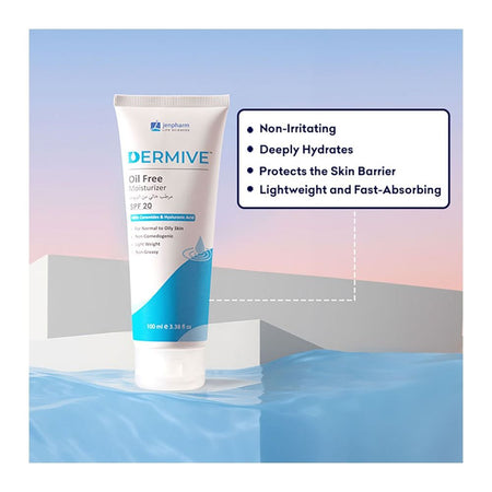 Dermive Oil Free Moisturizer, SPF-20, For All Skin Types, 100ml - Image 3