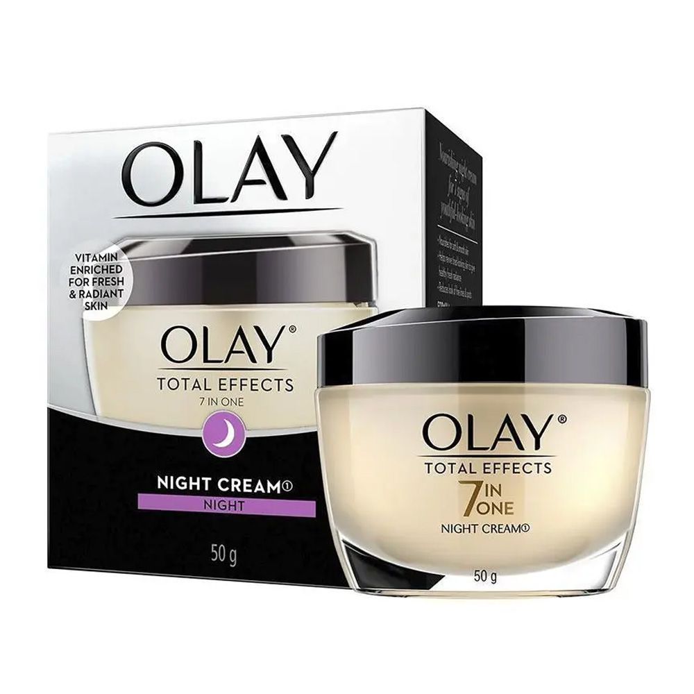 Olay Total Effect 7-In-1 Anti Ageing Night Cream, Vitamin B3 & E, 50g - Main Image