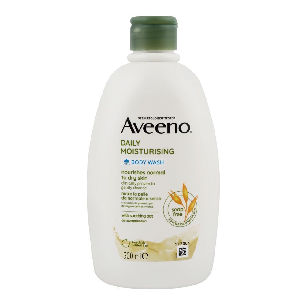 Aveeno Daily Moisturising Body Wash, Citric Acid, Soap Free, Normal To Dry Skin, 500ml - Main Image