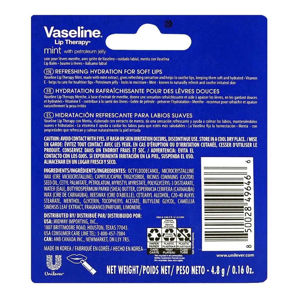 Vaseline Lip Therapy, Mint, 4.8g - Image 2