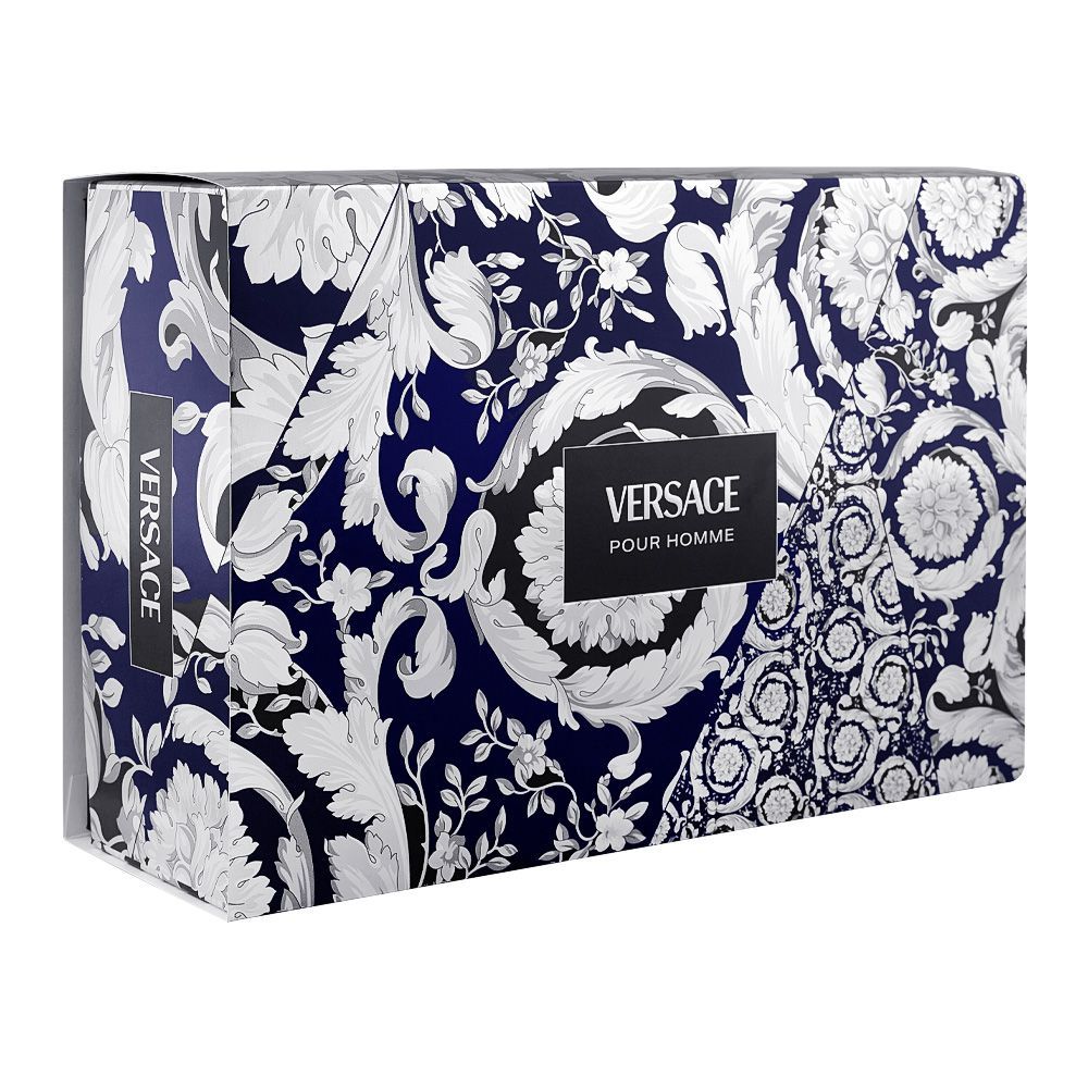 Versace Pour Homme Perfume Set, For Men, Eau De Toilette 100ml + Eau De Toilette 10ml + Pouch - Image 2