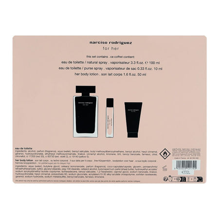 Narciso Rodriguez For Her Set, For Women, Eau De Toilette 100ml + Eau De Toilette 10ml + Body Lotion, 50ml - Image 3
