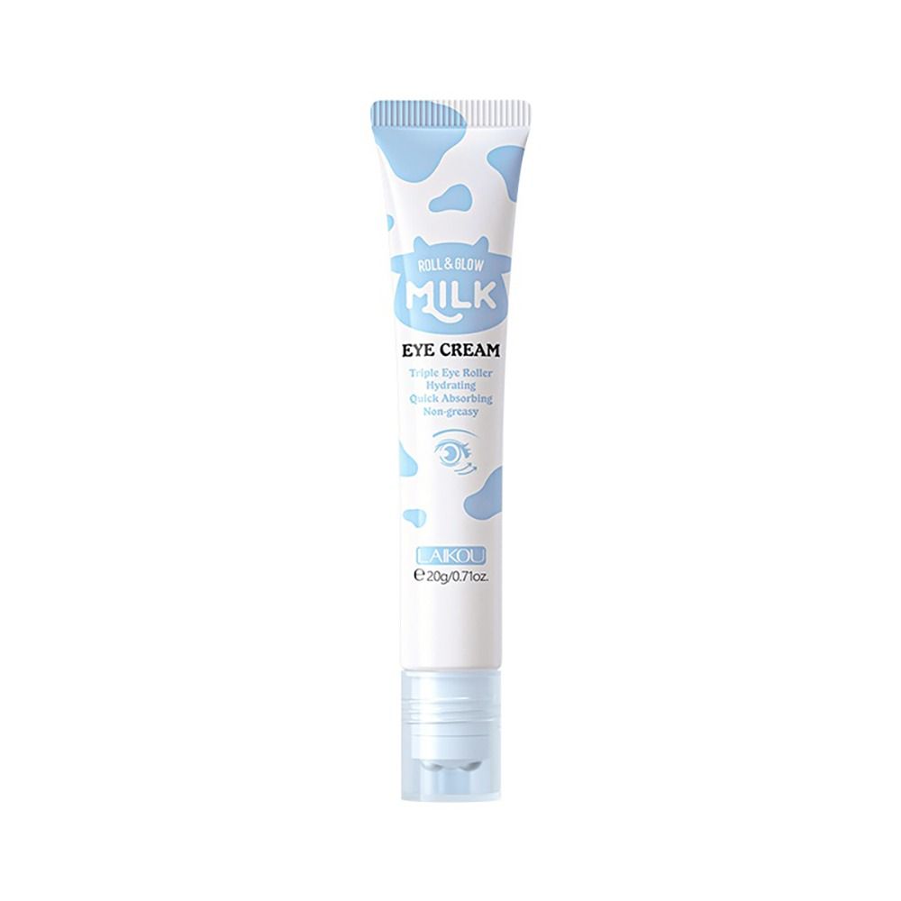 Laikou Roll & Glow Milk Eye Cream, Triple Eye Roller Facial Massage Tool for Dark Circles, Puffiness, 20g, LK97554C - Main Image