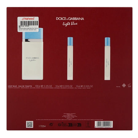 Dolce & Gabbana Light Blue Set For Women, Eau de Toilette, 100ml + Eau De Toilette 10ml + Eau De Toilette 10ml - Image 3