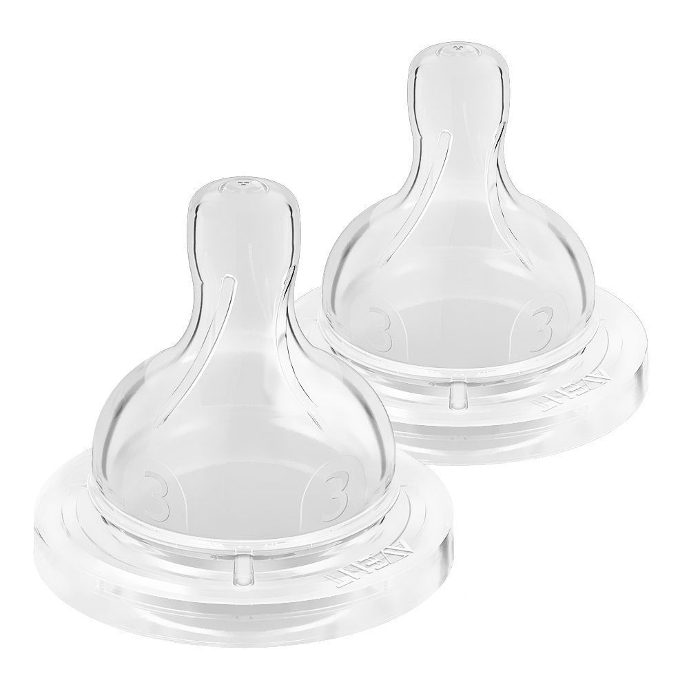 Avent Flow 3 Silicone Teat, BPA Free, For 3 Months+ SCY763/02, 2-Pack - Main Image