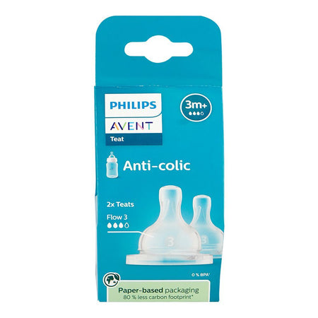 Avent Flow 3 Silicone Teat, BPA Free, For 3 Months+ SCY763/02, 2-Pack - Image 3