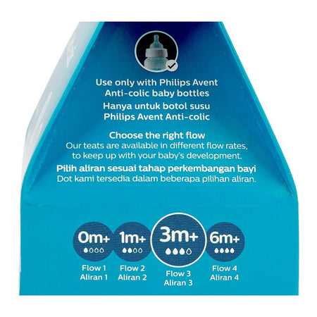 Avent Flow 3 Silicone Teat, BPA Free, For 3 Months+ SCY763/02, 2-Pack - Image 6