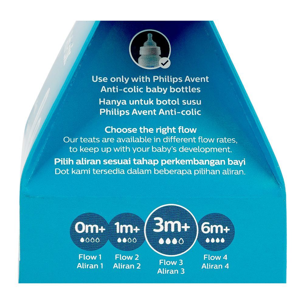 Avent Flow 3 Silicone Teat, BPA Free, For 3 Months+ SCY763/02, 2-Pack - Image 6