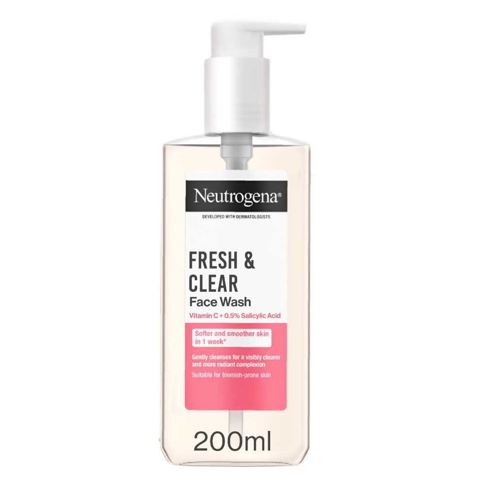 Neutrogena Fresh & Clear Face Wash, Vitamin C + 0.5% Salicylic Acid, For Clear & Radiant Skin, 200ml - Main Image