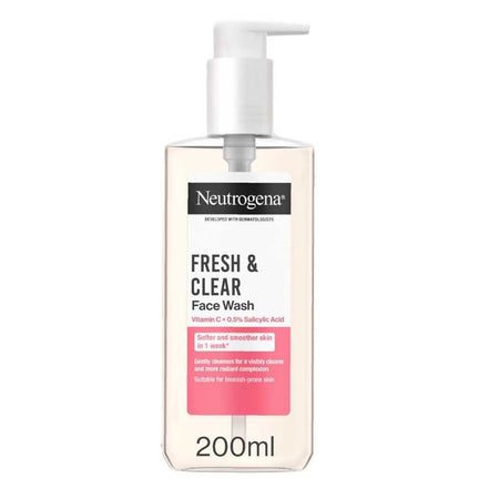 Neutrogena Fresh & Clear Face Wash, Vitamin C + 0.5% Salicylic Acid, For Clear & Radiant Skin, 200ml - Main Image