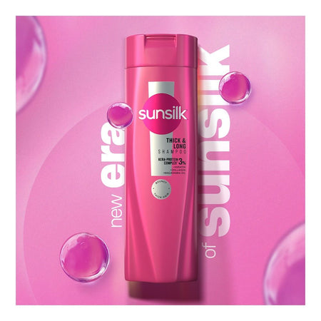 Sunsilk Thick & Long Kera-Protein Complex 3% Shampoo, Keratin, Macadamia Oil, For Thick Hair, 185ml - Main Image