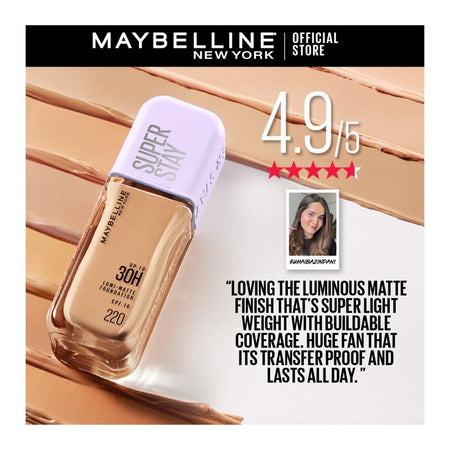 Maybelline New York Superstay Upto 30H Lumi-Matte SPF-16 Foundation, Water & Sweat-Proof, 128, 18ml - Image 2