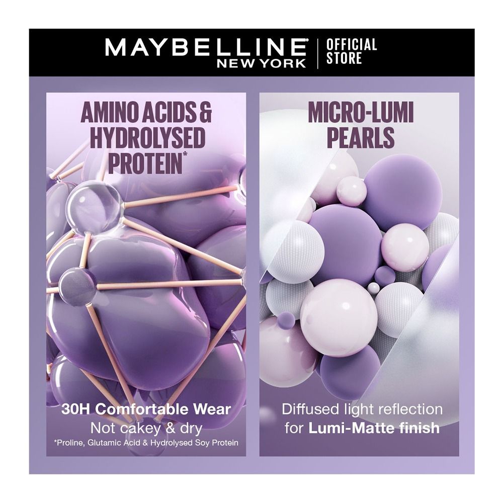 Maybelline New York Superstay Upto 30H Lumi-Matte SPF-16 Foundation, Water & Sweat-Proof, 220, 18ml - Image 7