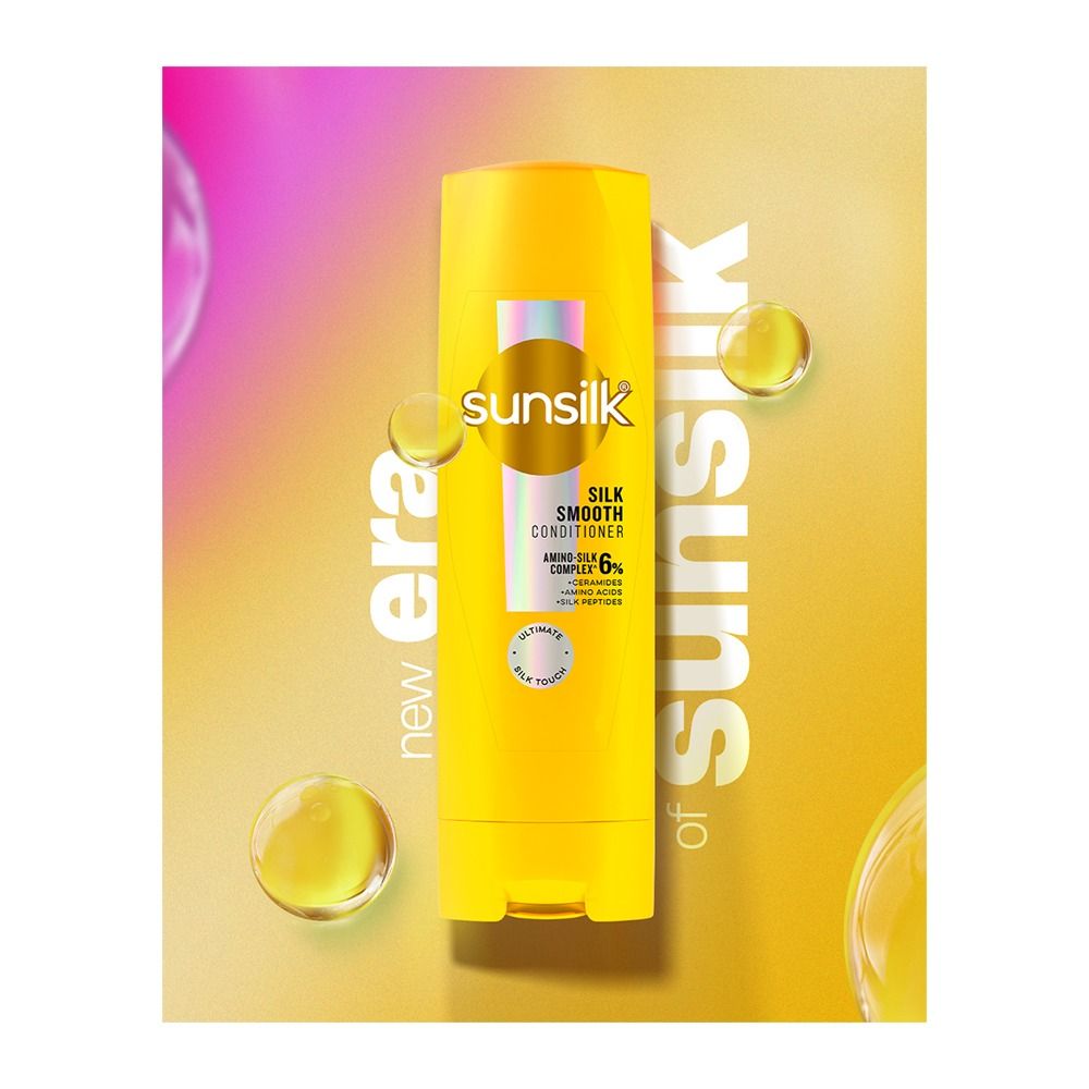 Sunsilk Silky Smooth Amino-Silk Complex 6% Conditioner, Ceramides, Amino Acid, 180ml - Main Image