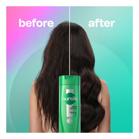 Sunsilk Long & Lustrous Elastin-Long Complex 3% Shampoo, Biotin, Vitamin B3, For Long Hair, 185ml - Image 4