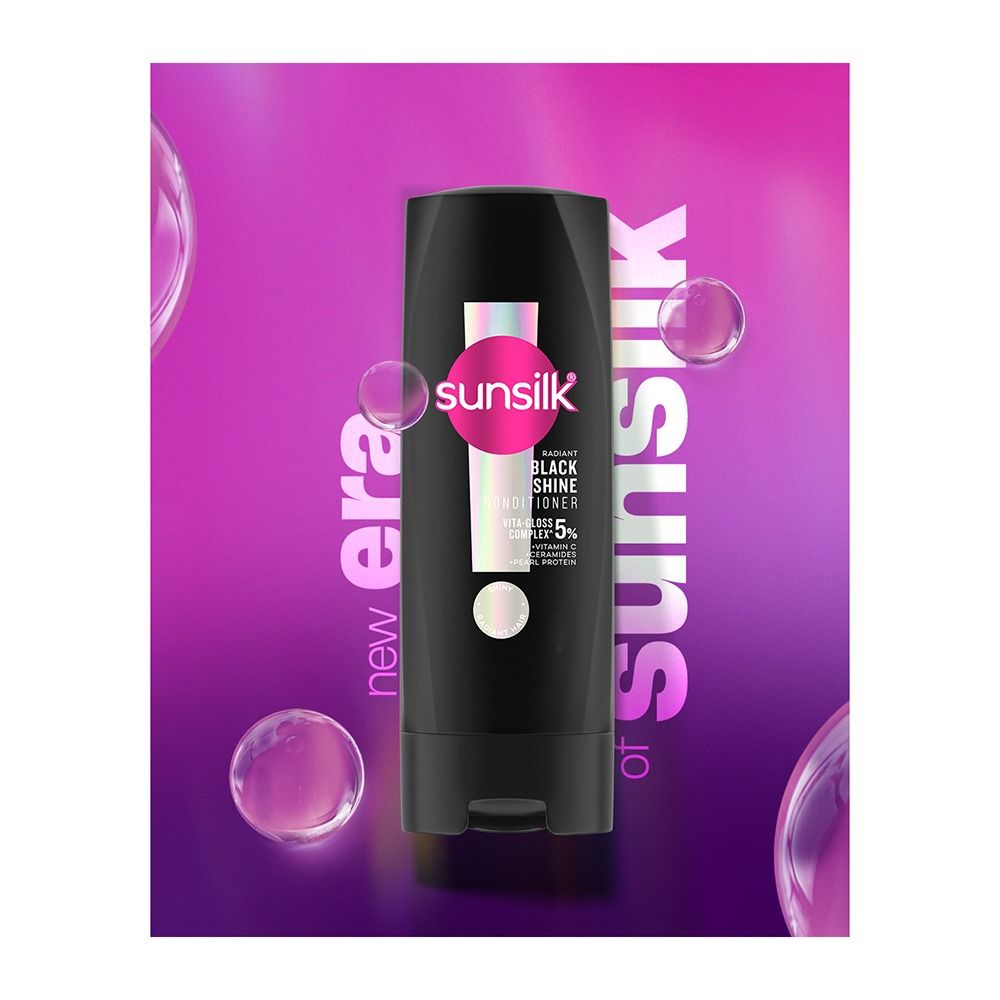 Sunsilk Black Shine Vita-Gloss Complex 5% Conditioner, For Glossy Hair, 180ml - Main Image