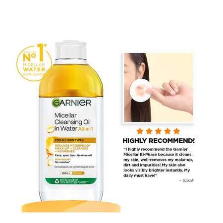 Garnier Skin Naturals Micellar Cleansing Water In Oil All In One, For All Types Of Skin, 125ml - Image 5