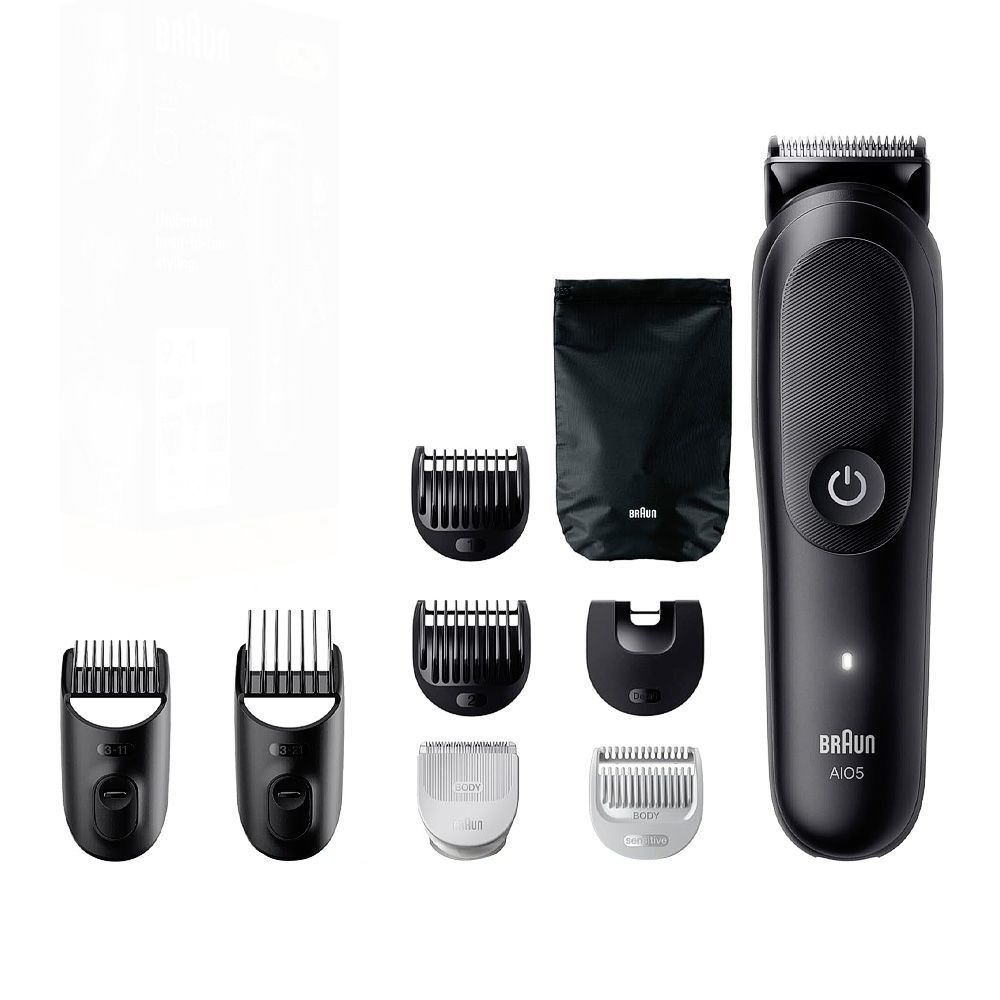 Braun All-in-Series 5 9-In-1 Hair Trimmer, 120 Minutes Run Time, Waterproof, AIO-5540 - Main Image