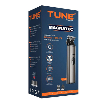 Tune Classic Magnatec High-Precision Beard Trimmer, IPX6 Waterproof, 800mAh Battery, 90 Minutes Runtime, TR-402 - Image 2