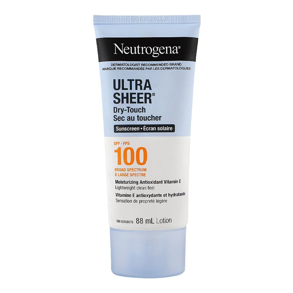 Neutrogena Ultra Sheer Dry Touch Sunscreen, SPF-FPS-100, Vitamin E, 88ml - Main Image