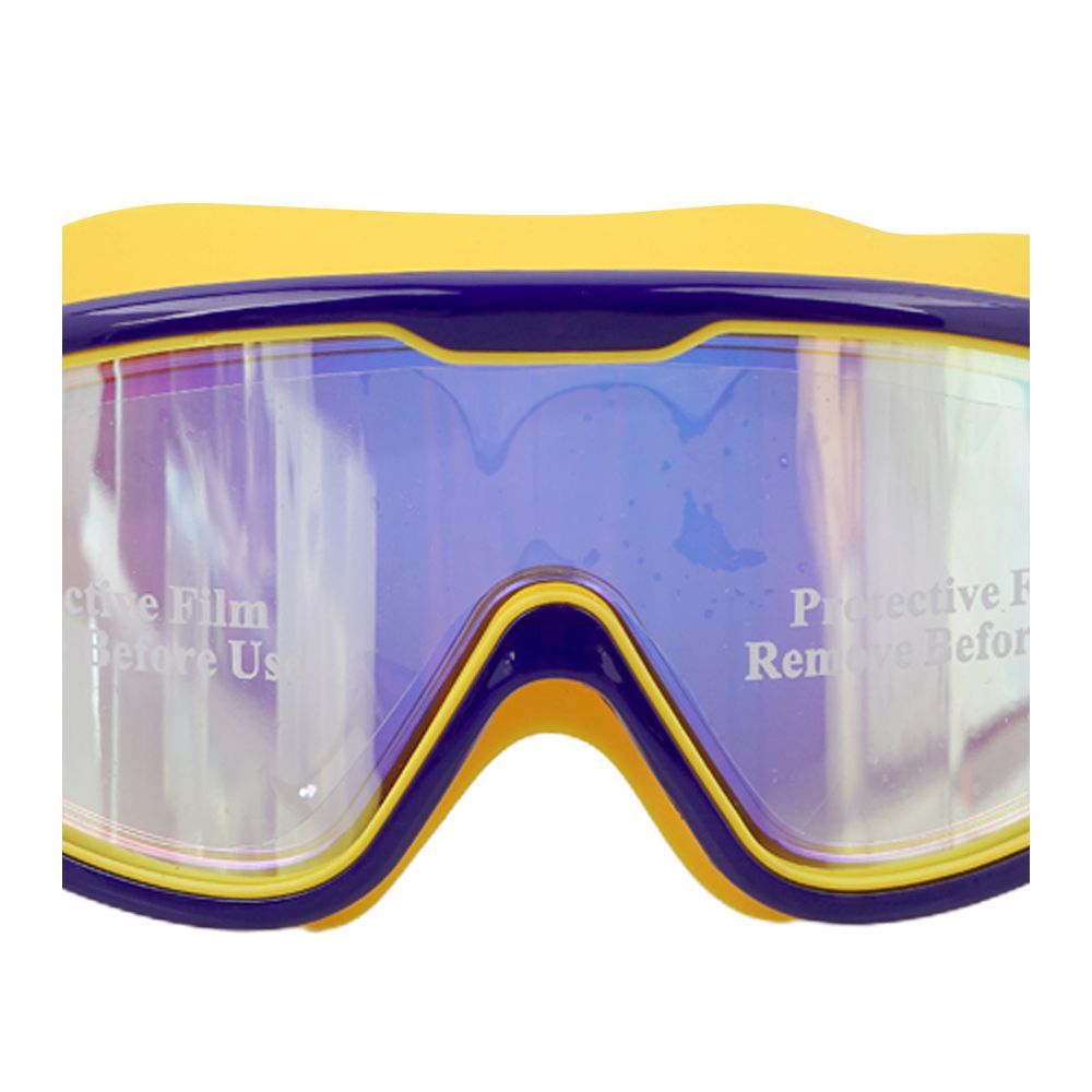 Swimming Goggles Wide Anti Fog UV Protection With Ear Plug, Yellow Blue, 168RG - Image 4