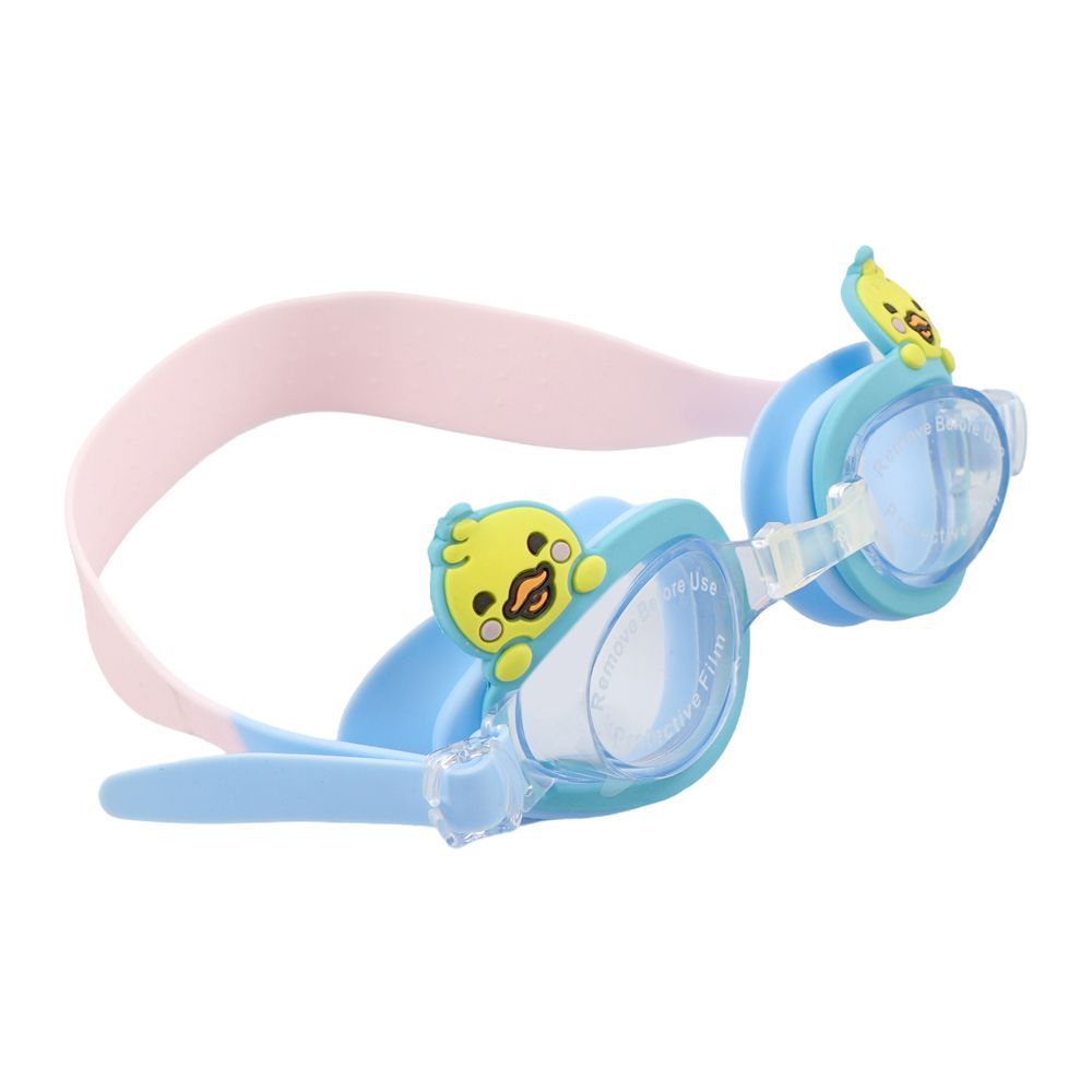 Swimming Goggles UV Shield Anti Fog Soft Silicone, Blue, JR2AF - Main Image