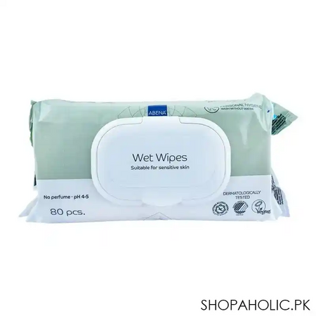 abena personal care unscented wet wipes, 18x20cm, 80 pack main image