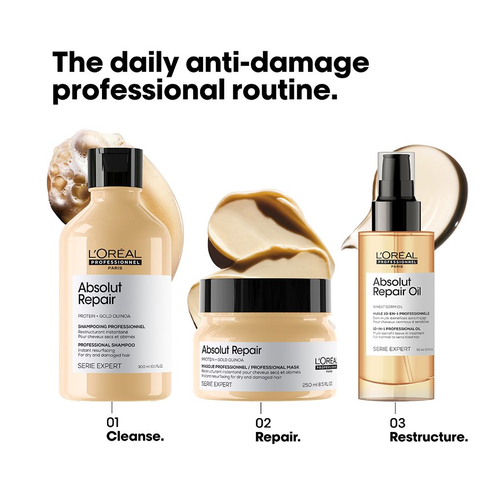 L'Oreal Professionnel Serie Expert Absolut Repair Oil 90 ML - For Dry and Damaged Hair With Wheat Protein - Image 6